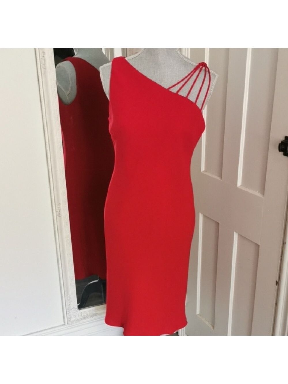 Evan-Picone Red Halter Cocktail Formal Midi Dress Special Occasion. ❤️Size 8